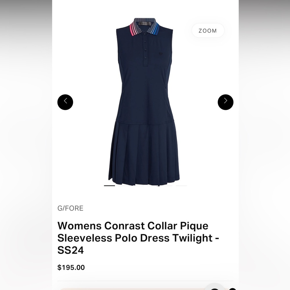 G/FORE Navy Sleeveless Polo Dress with Contrast Collar